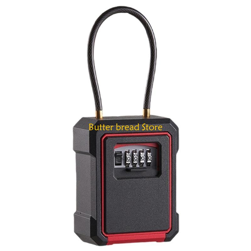 

W89C Storage Box Wall Mounted Lock Box Lock Box for House Keys 3 Digit Combination Hiders with Resettable Code червоний