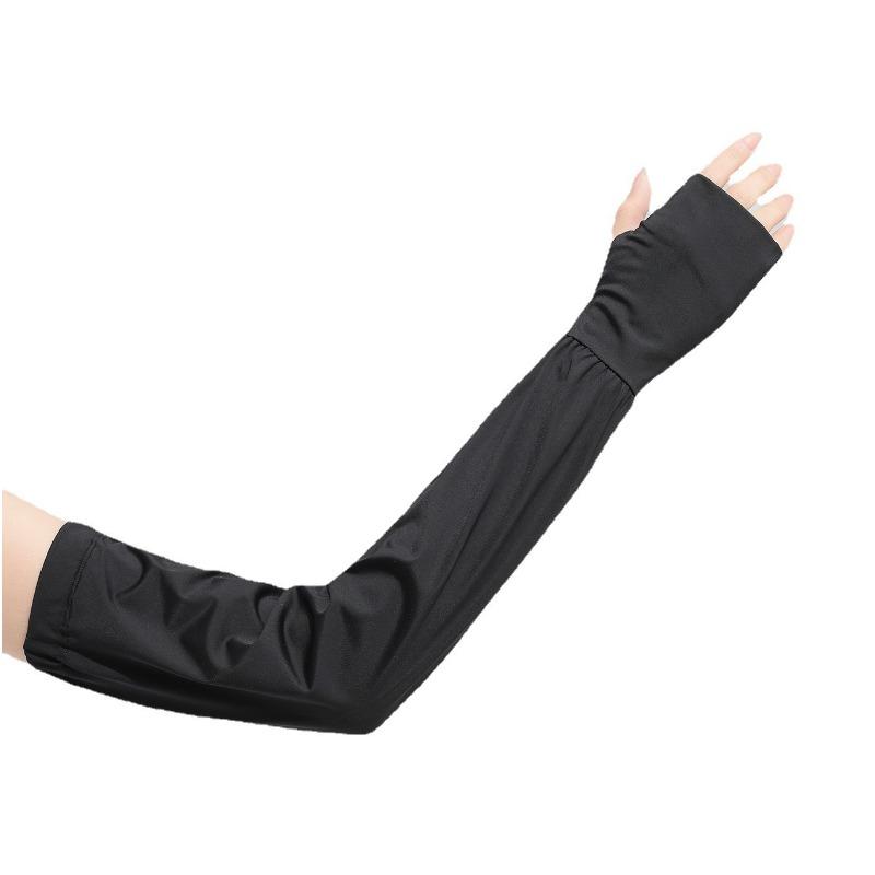 

Солнцезащитные ледяные рукава для женщин летом, перчатки с прорезями для пальцев, ледяной шелк, защита рук, удлиненные, для велоспорта на открытом воздухе, спортивные, солнцезащитные ледяные рукава One size