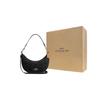 Coach Aria 26 Gold Label Classic Monogram Hardware Zipper Closure Denim Crescent Shoulder Bag Medium Women Shoulder Bag Black CP100-SVBK