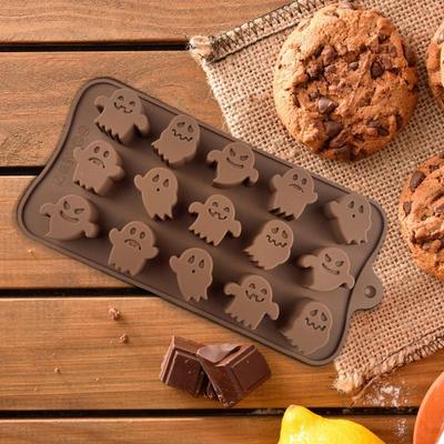 Halloween Scary Silicone Mold 15 Cavity  Pumpkin Ghost Resin Molds Chocolate Gummy Mould Cake Decoration Baking Mold