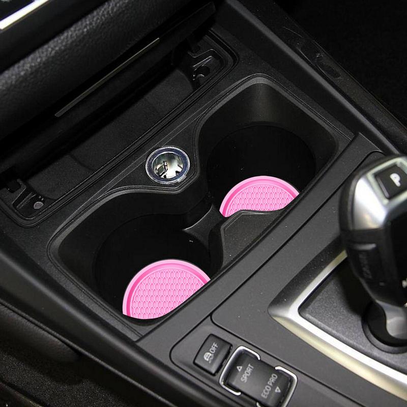 Car Coasters Vehicle Interior Cute Honeycomb Cup Mat Anti-Slip Auto Car Cup Holder Insert Coasters Universal Vehicle