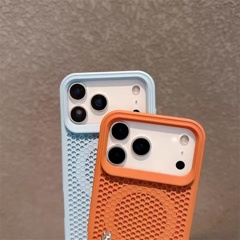 Wärmeableitendes Mesh für Magsafe Wireless Charging Hülle für iPhone 17 16 15 14 Plus 13 12 11 Pro Max 17 Air Atmungsaktive Hartschale