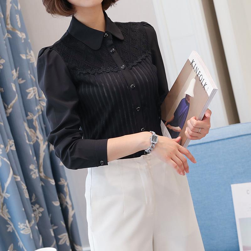 Women's Casual Chiffon Long-Sleeve Slim-Fit Versatile Spring Shirt