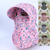 Floral Print Sun Hat for Maximum UV Protection with Face and Neck Flap for Outdoor Adventures