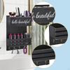 Holder Wall Organizer Storage Shelf Hair Accessories Wooden Tray Three Stainless Steel Cups And