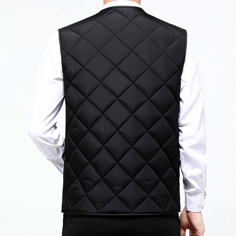 Men's Fleece-Lined Windproof Vest for Autumn & Winter - Ideal for Middle-Aged & Elderly