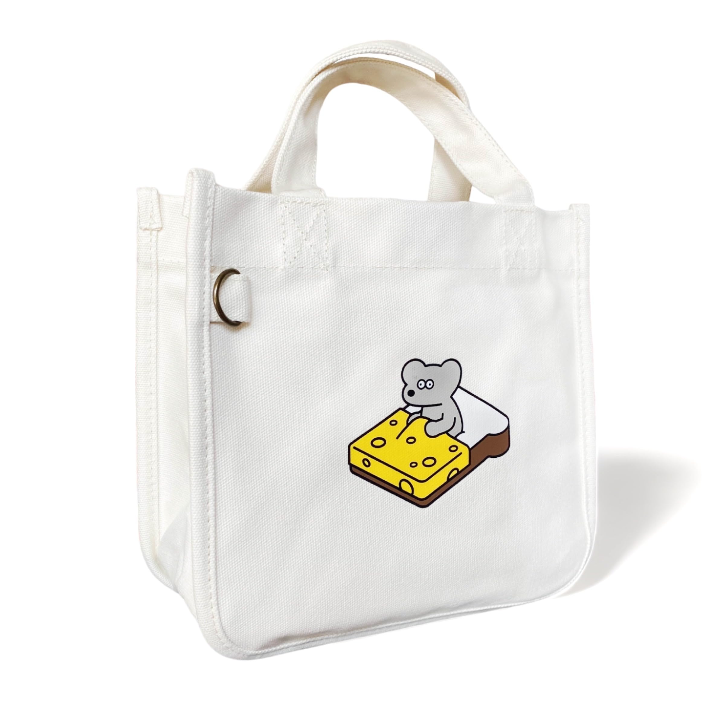 

Mouse ANDY Mini Tote Bag Tote Bag Canvas Small Canvas Tote Mini Bag Walking Bag [And Suns]