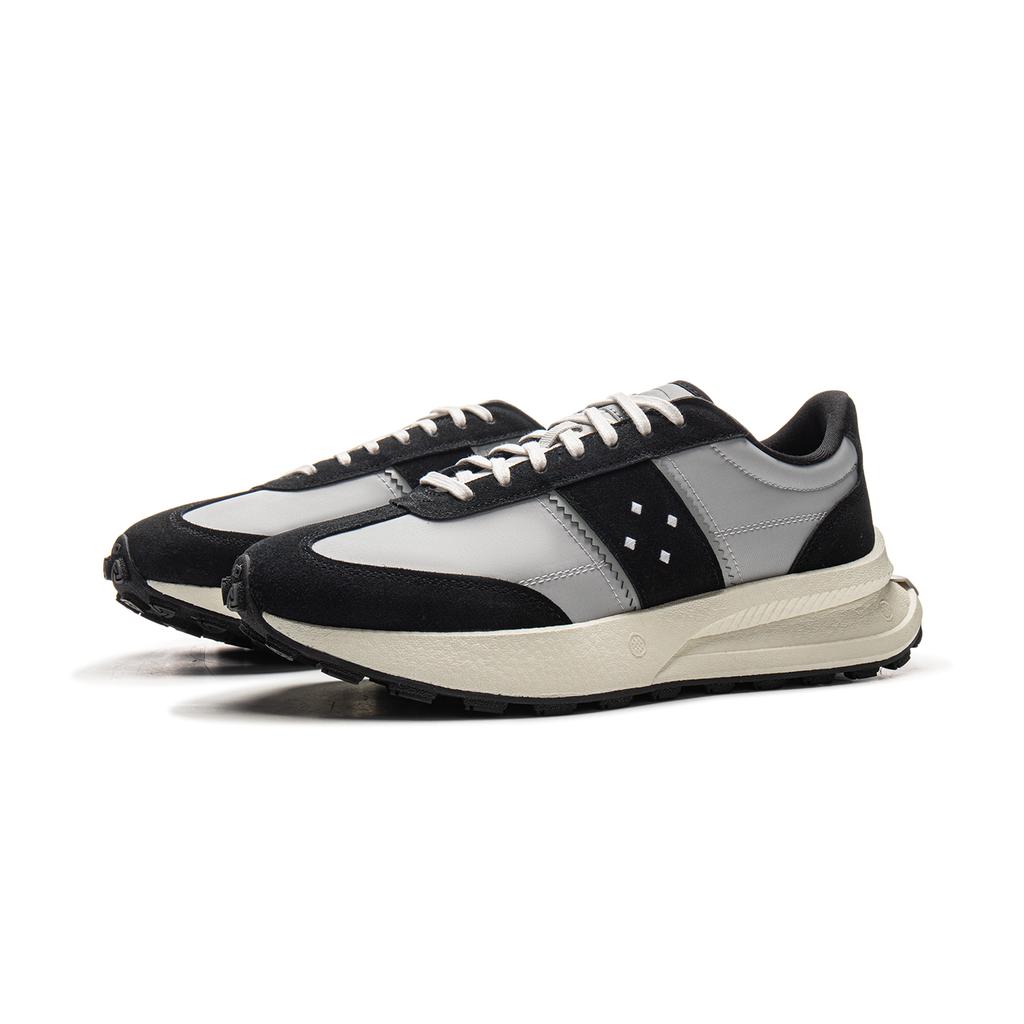 Li Ning Lightweight Comfortable Versatile Fashionable Trendy Durable Breathable Low-Top Casual Shoes Unisex Casual Shoes Black Gray AZGV107-2