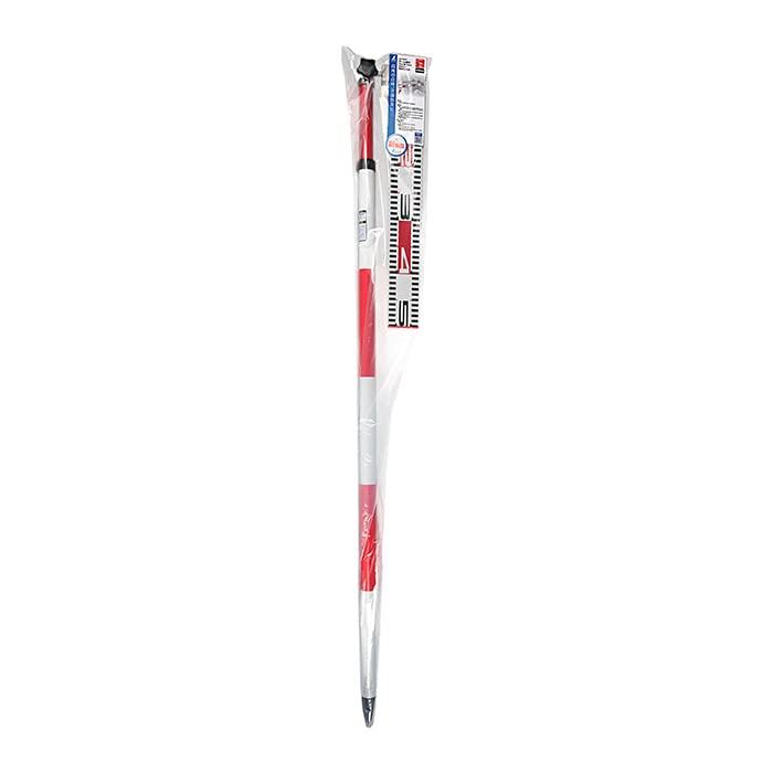 Shinwa Sokutei Pole Level Aluminum 50cm Width 60mm Telescoping 2m 2 Tiers 76937 Red/White