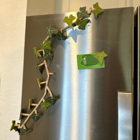 Břečťanové rostliny Samolepky na lednici Realistický design 3D Magnetické břečťanové listy Samolepky na lednici Flexibilní stonky Botanická dekorace