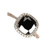 Sanjie European-American Classic Women's Ring with Black Square Diamond