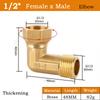 Fiting din alamă pentru țevi BSP de 1/2" Filet interior/exterior Cot Tip Fitinguri pentru țevi de cupru Adaptor apă ulei gaz