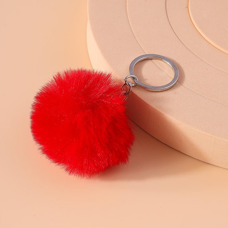 

Cute Soft Plush Faux Rabbit Fur Ball Keychain Christmas Key Ring for Women Girls Handbag Pendant DIY Jewelry Gift