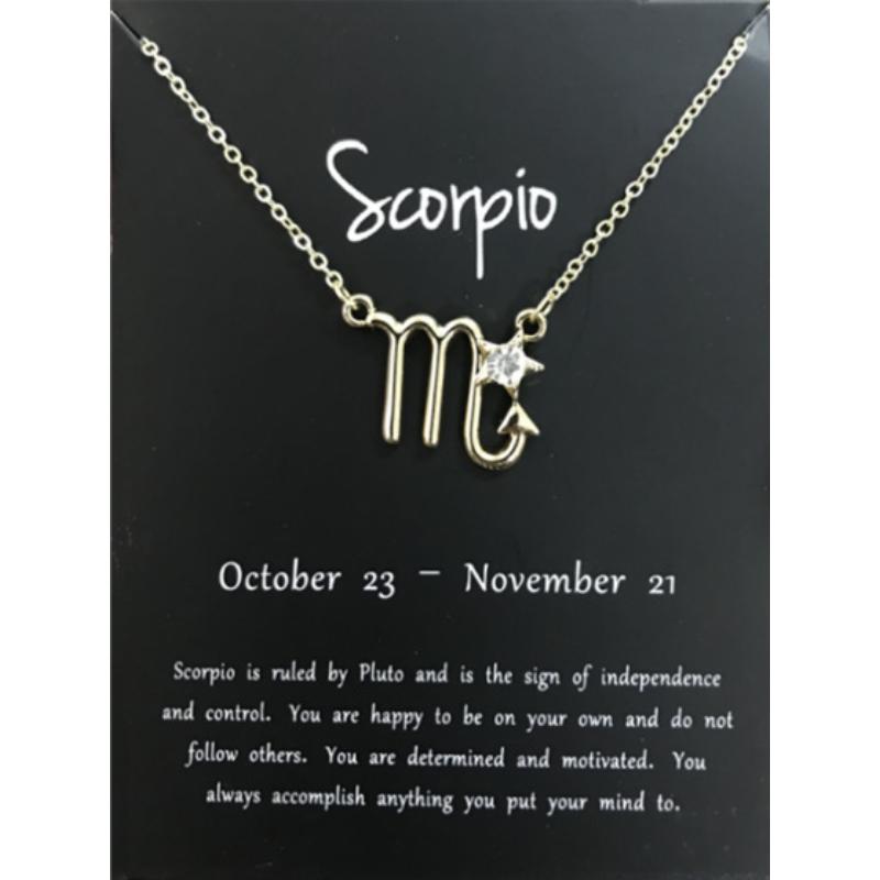 Constellation Card Pendant Clavicle Chain Twelve Constellation Necklace Constellation Necklace