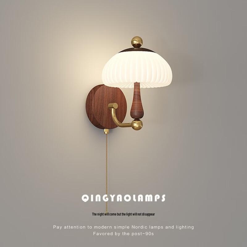 OEING Mid-Century Mushroom Bedside Wall Lamp
