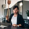 Creative Fly Swatter Leather Fly Swatter Leather Long Handle Heavy Duty Fly Swatter Portable Flyswatter for Home Living Room