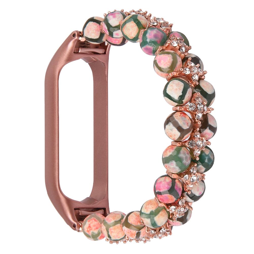 

Ремешок для Xiaomi Mi Band 7 6 5 4 3, браслет, ювелирные изделия, женский браслет Mi Band 6 5 4 3, эластичный эластичный ремень для Miband 3 4 5 6, разноцветный из бисера For Mi Band 5 6 розового золота