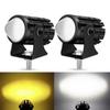 1/2Pcs Universal Dual Color Spotlights Motorcycle LED Headlight Mini Driving Light Motorbike Truck Trailer Off-road Accessories