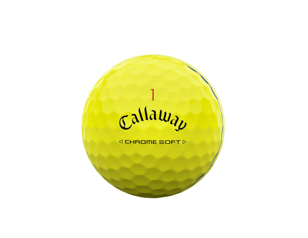 Callaway Golf Ball CHROME SOFT YLW 24 TRIPLE TRACK 1 Dozen (12 Pieces) 3 Piece Construction Triple Track Yellow