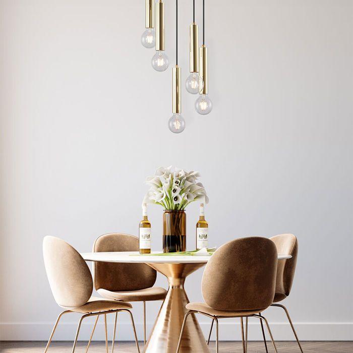 Suspension décorative 5xE27 23W IP20 – Métal doré