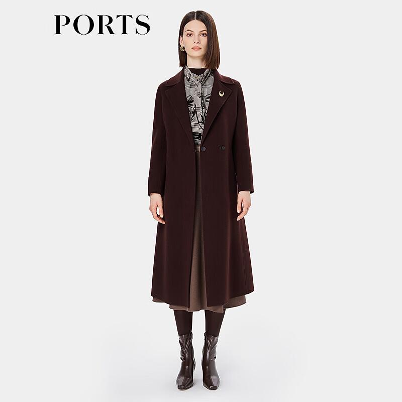 Ports Women's Chestnut Brown Double-Faced Wool Coat