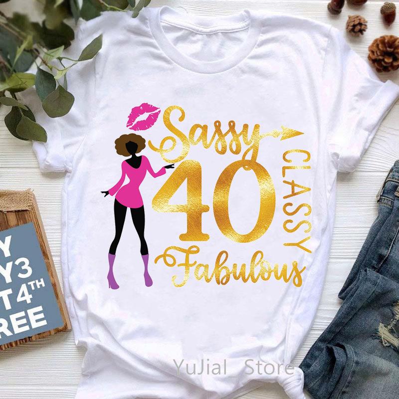 Europe and The United States Womens 50th Birthday Blouse Half Sleeve A Generation of Hair Tshirt Crewneck Tshirt Women Tops