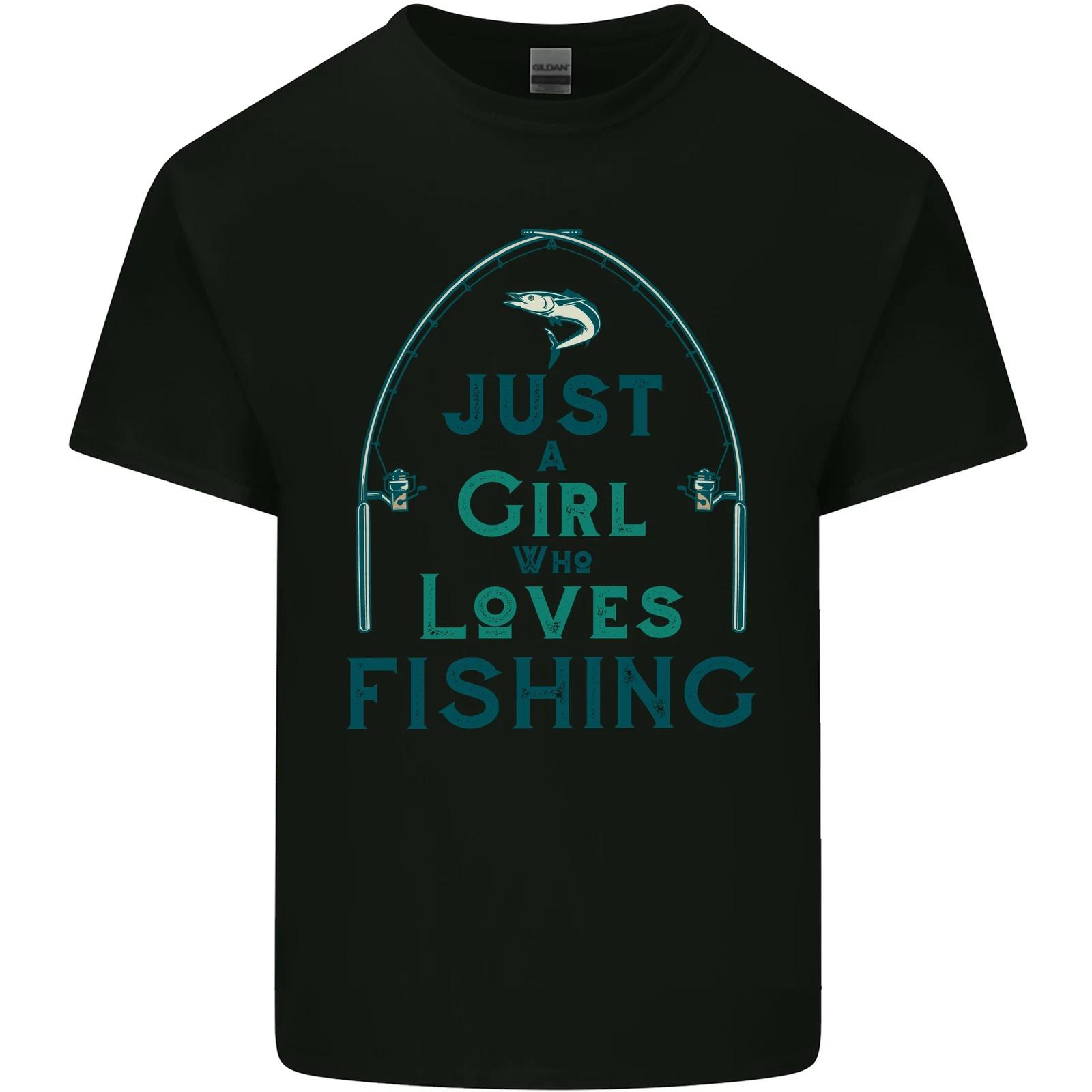 Just a Girl Who Loves Fishing Fisherwoman Kids T-Shirt Childrens S
