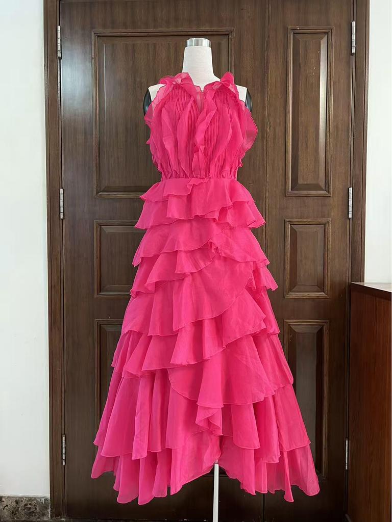 Elegant High-End Tiered Peplum Dress with Irregular Hem