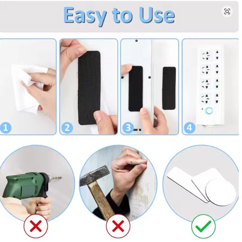 16pairs Heavy Duty Carpet Fixing Tape, Double Sided Adhesive Hook and Loop, Strong Hold Removable No Residue for Rugs Mats