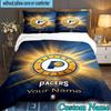 Custom Name 3PCS basketball Pacers Neon Art Bedding Set,Including  Duvet Cover And 2pcs Pillowcases Perfect for Bedroom,Dormitory,Fan Christmas gift