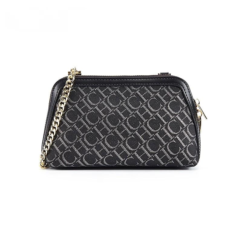 Letter Printed Leather Shoulder Bag Retro Crossbody Designer Light Luxury Chain Suede Fashion