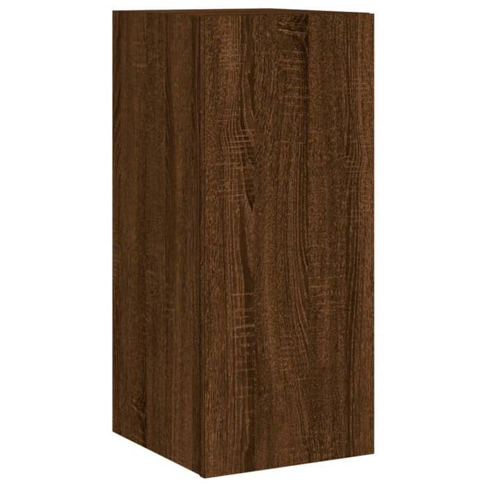 VidaXL Meuble TV Mural avec Lumières LED, Armoire de Télévision Suspendue, Meuble Télé Flottant, Moderne, Chêne Marron Bois 837244
