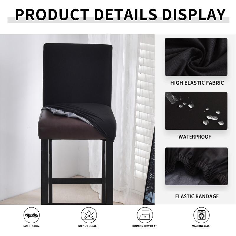 Vodotěsné Potahy na židle s krátkým opěradlem Potahy na jídelní židle Pružné Jednobarevné Potah na barovou židli Odnímatelný Chránič židle