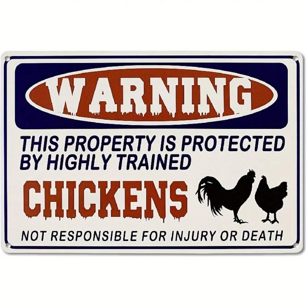 Metal Poster Wall Art Funny Chicken Coop Sign Rustic Farmhouse Garden Decor