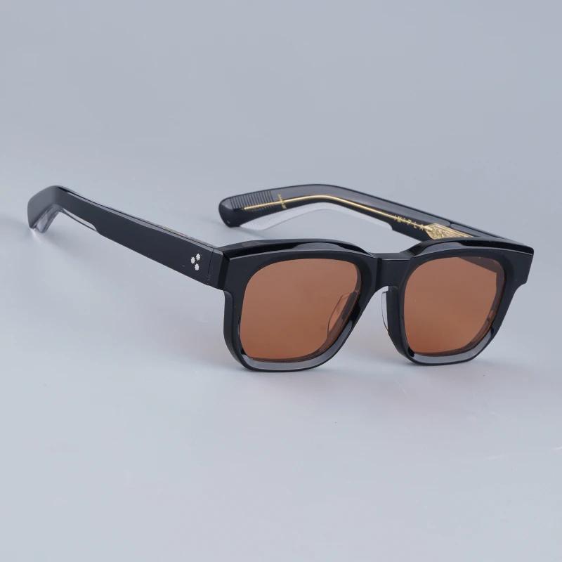 Quadratische Handgefertigte Acetat-Sonnenbrille Uv400 Designer Japanische Marke Klassische Herren Optische Vintage-Brille mit Sehstärke