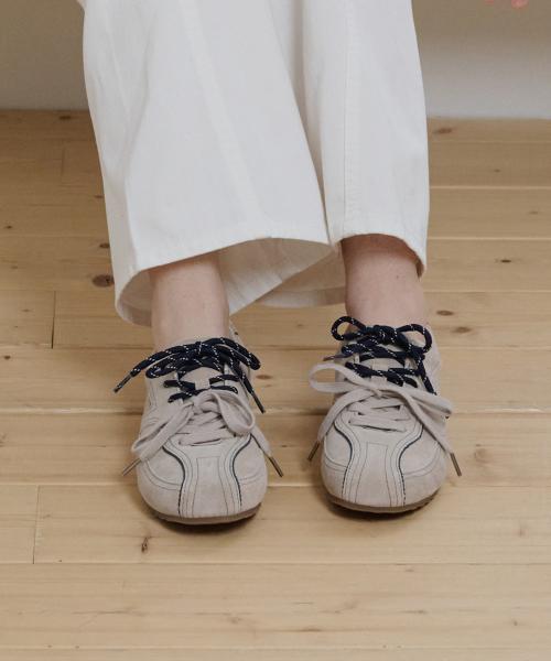 [Witthia] Real Suede Double Bow Sneakers [WBLC58510]