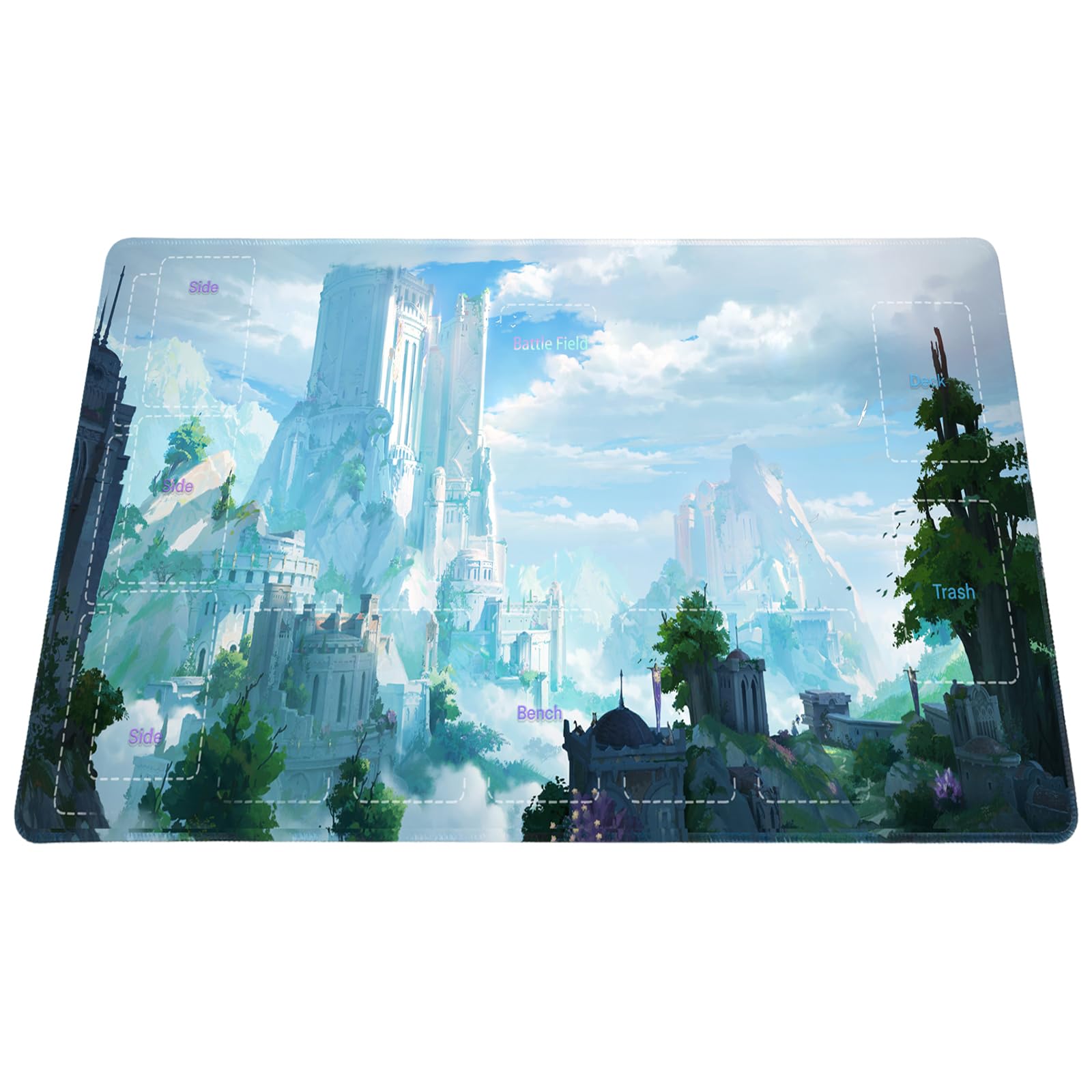 

Namioka Card Game Playmat for Card Perfect for Competition and Casual Play Game Mat Mat, Games, 60x35cm, Fold-Free, - Tournament-Ready (White Castle,