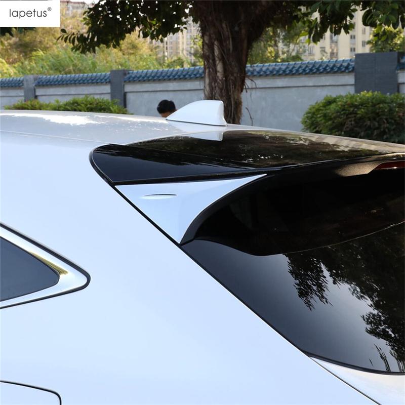 For Toyota Venza / Harrier - 2024 ABS Chrome Carbon Fiber Black Car Rear Tail Window Sequ Panel Spoiler Decor Cover Trim