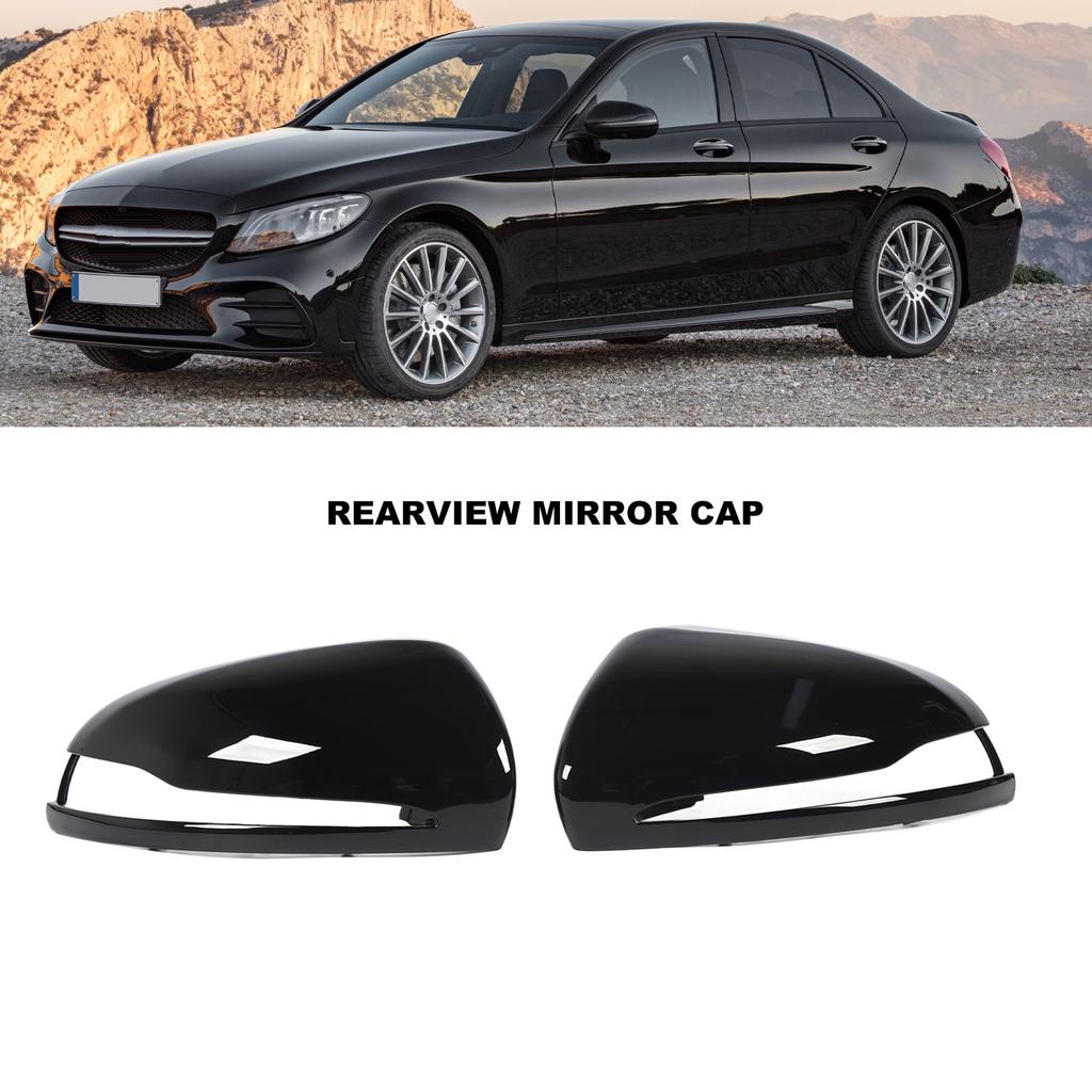 2Pcs Car Rearview Mirror Cap Left Right Side Wing Mirror Cover Replacement for Benz C‑Class W205 2014 To 2025 LHD