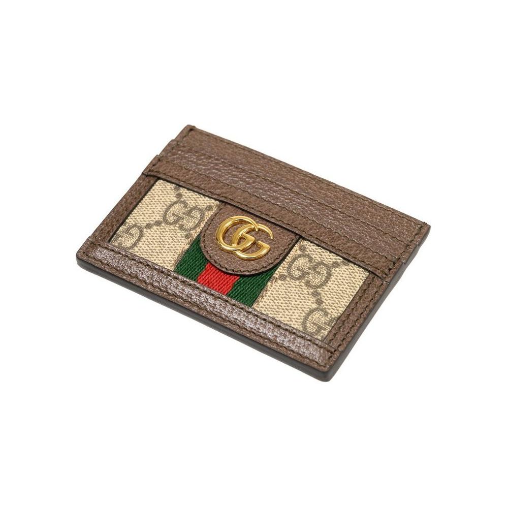 Gucci GG Supreme Ophidia Duży etui na karty Beżowy/Hebanowy Torby unisex Brązowy 523159-96IWG-8745