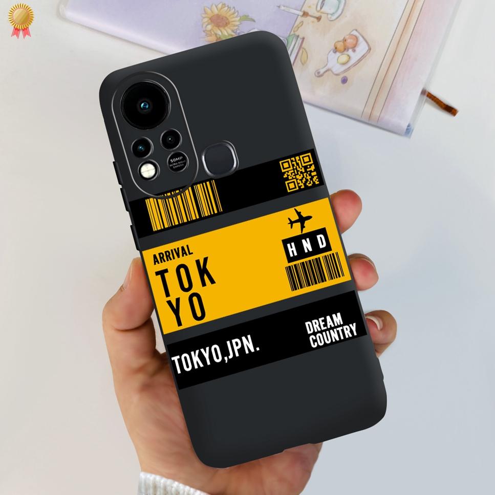 For Infinix Hot 11s Case Back Cover Clear Cute Cat Black Soft Silicone Coque For Infinix Hot11S Hot 11S Phone Case Bumper Fudna