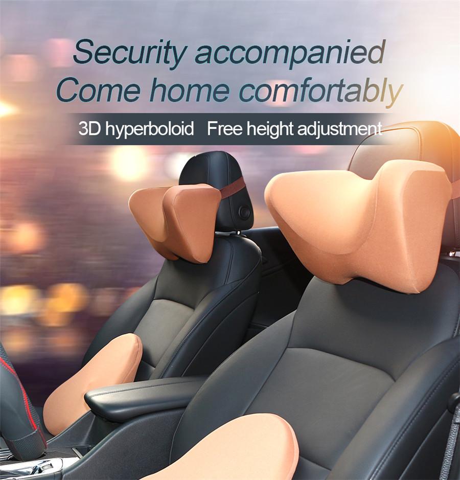 Black Memory Foam 3D U-Style Car Seat Headrest Neck Pillow Home Adjustable