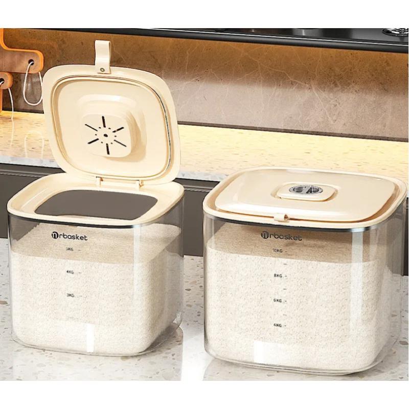 Rice Bucket Household Insect-proof and Moisture-proof Sealed Canned Grain Rice Storage Box Storage Box Flour Dog Food Cat Food