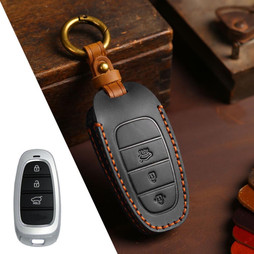 Genuine Leather Key Case for Hyundai STARIA SONATA Car Keys Premium Protection Cover with Clip