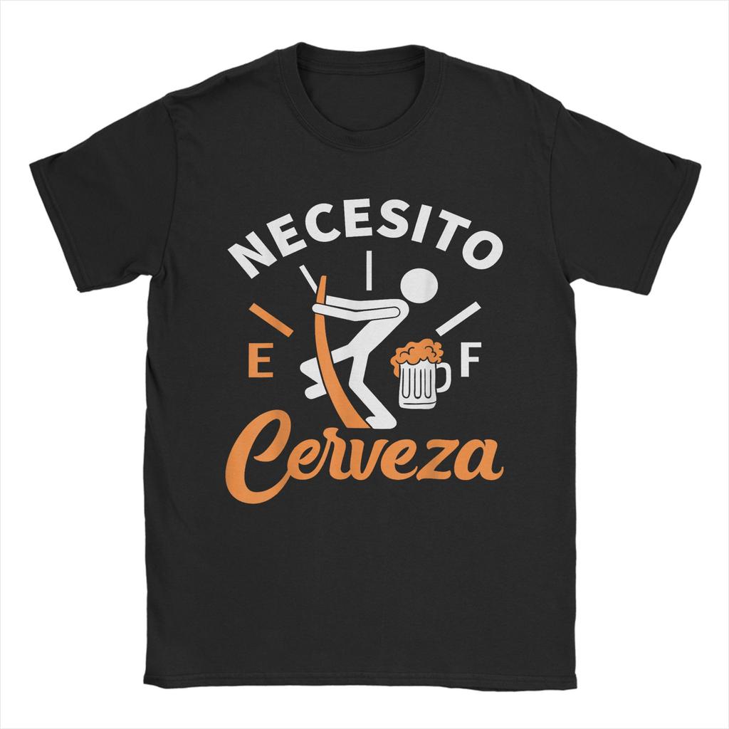 Necesito Cerveza Funny Quote Saying Spanish Beer Lover T Shirt Summer Cotton T Shirts For Couple Trendy Cool Print Tees