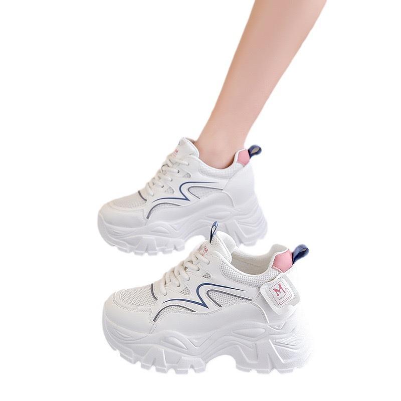 Thick-soled Little White Shoes New Height-increasing Shoes Children's Summer Thin Breathable Short Man Thin and Tall Dad Shoes