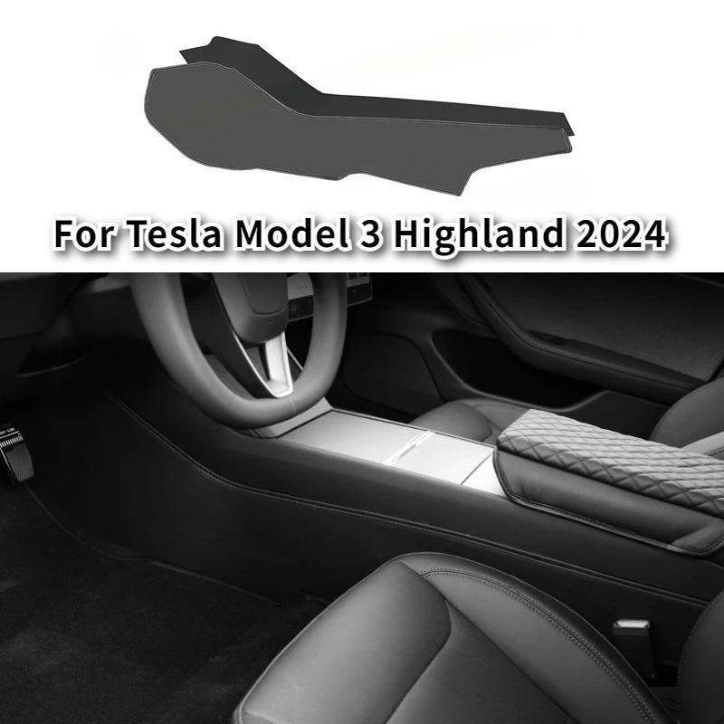 Side Defense Kick Pad for Tesla 2024 New Model 3 Highland Center Control Anti Kick Pad Leather Protective Cover Car Accessories