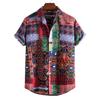 Camicia Casual Estiva da Uomo Taglie Forti con Stampa Digitale 3D a Maniche Corte