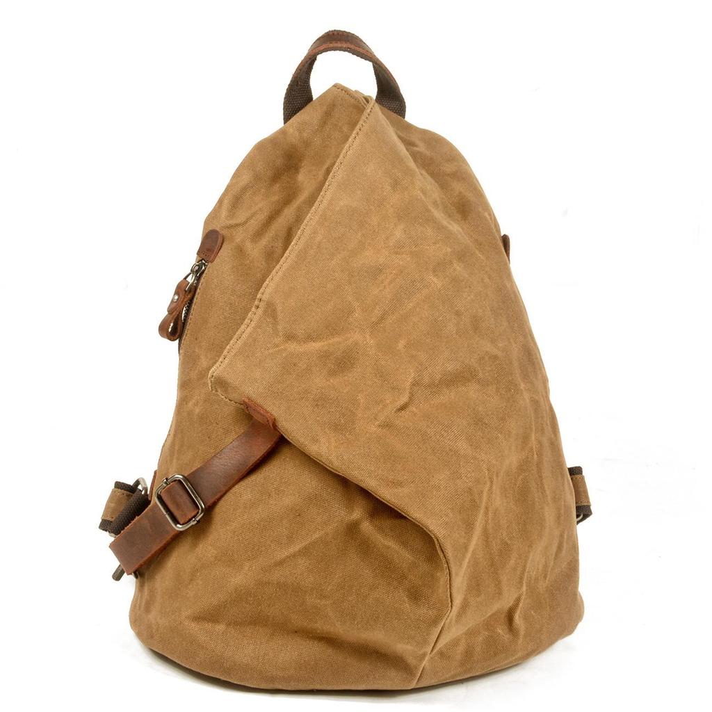 Herren Retro Militärstil Wasserdichter Canvas Rucksack, Großes Fassungsvermögen für Outdoor-Reisen und Bergsteigen