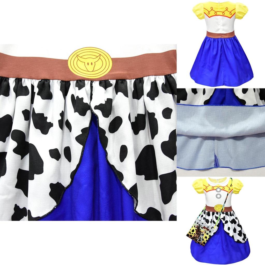 Cotton Princess Dress For Girls Alice Style Short Sleeve Lovely And Charming Ideal For 90-140cm Height
